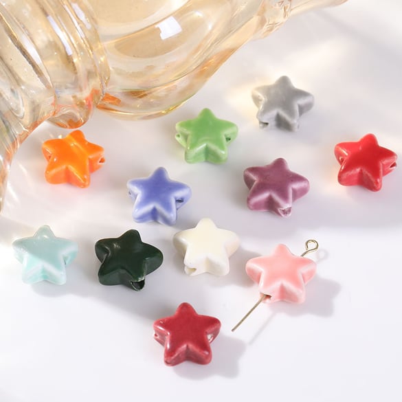 Perline per gioielli fai da te in ceramica policroma Sweet Star
