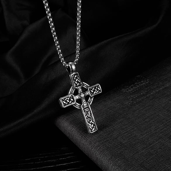1 Piece Rock Cross Stainless Steel Men's Necklaces