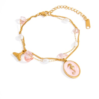 Oceanic Stainless Steel Gold Color Charm Bracelets h5 Picture4