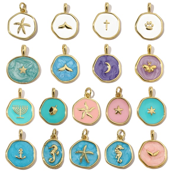 Chic Marine Organism Copper Gold Color Pendants