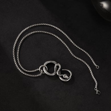 Curving Snake Stainless Steel Men's Necklaces h5 Picture3