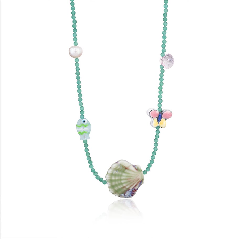 1 Piece Polychrome Series Vacation Intricate Conch Ceramics Crystal Women's Pendant Necklaces Picture7
