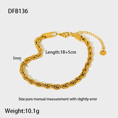 1 Piece Simple Hundred Matching Gold Stainless Steel Women's Bracelet h5 
