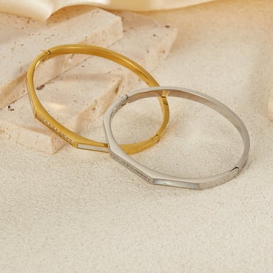 1 Stück Simple Series Retro Geometrische Edelstahl Damen Armreifen h5 Bild5