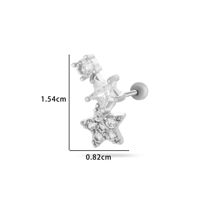 1 Piece Copper Zircon Piercings Earring Picture2
