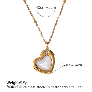 Daily Heart Stainless Steel Gold Color Pendant Necklaces h5 Picture2