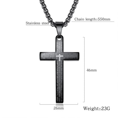 1 Piece Retro Cross Stainless Steel Men's Necklaces h5 Picture5
