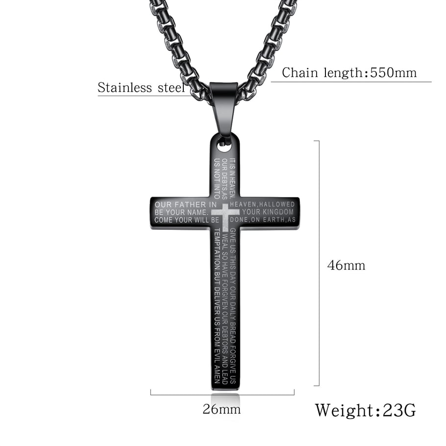 1 Piece Retro Cross Stainless Steel Men's Necklaces Picture5