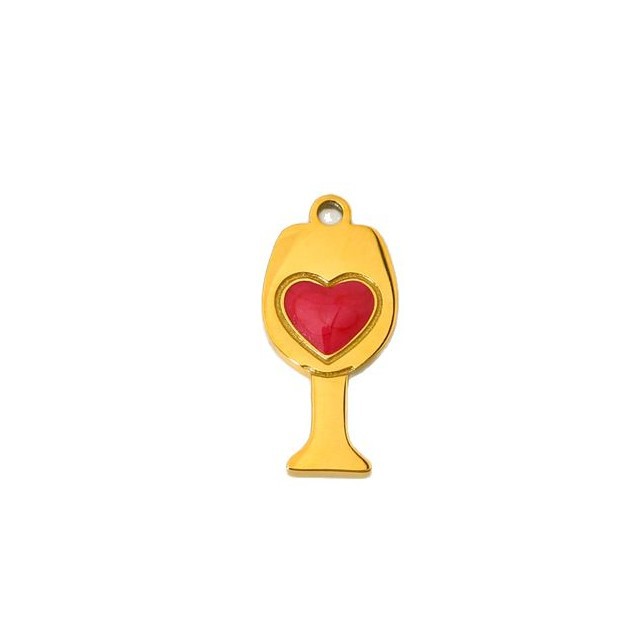 Hochwertiger DIY-Anhänger aus goldfarbenem Edelstahl Bild5