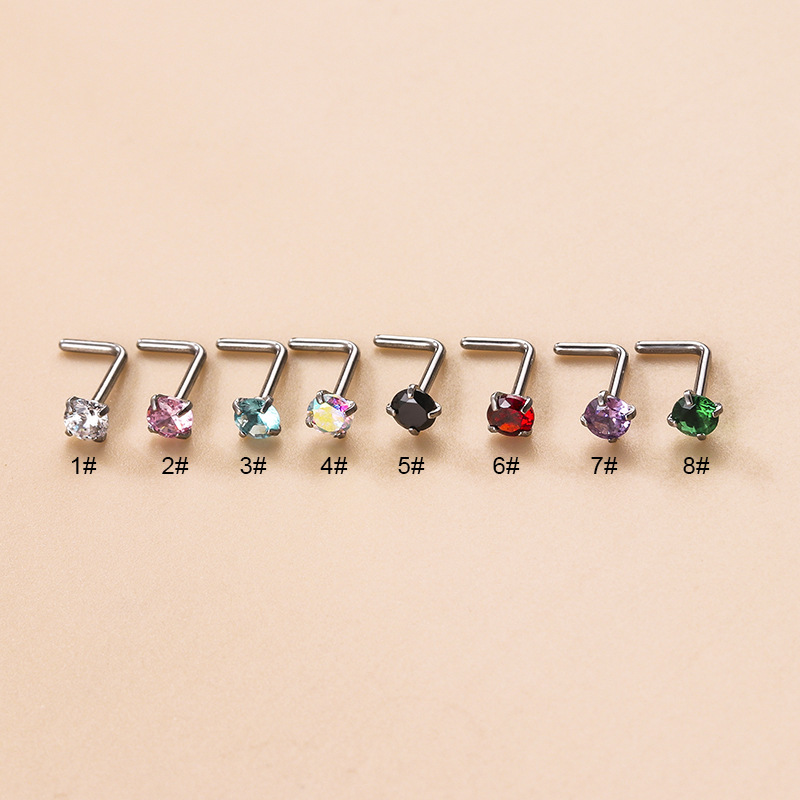 1 Piece Colorful Zircon Women's Nose Stud Picture5