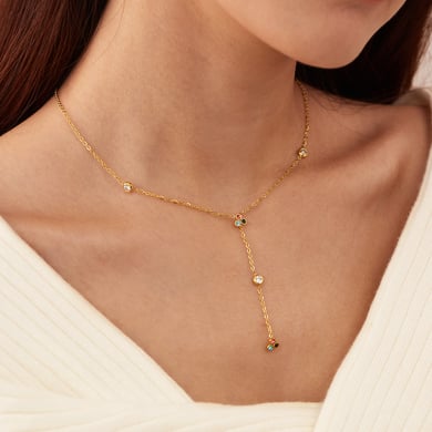 1 Stück Simple Series Tägliche geometrische Edelstahl Goldfarbene Damen-Anhängerketten h5 Bild4