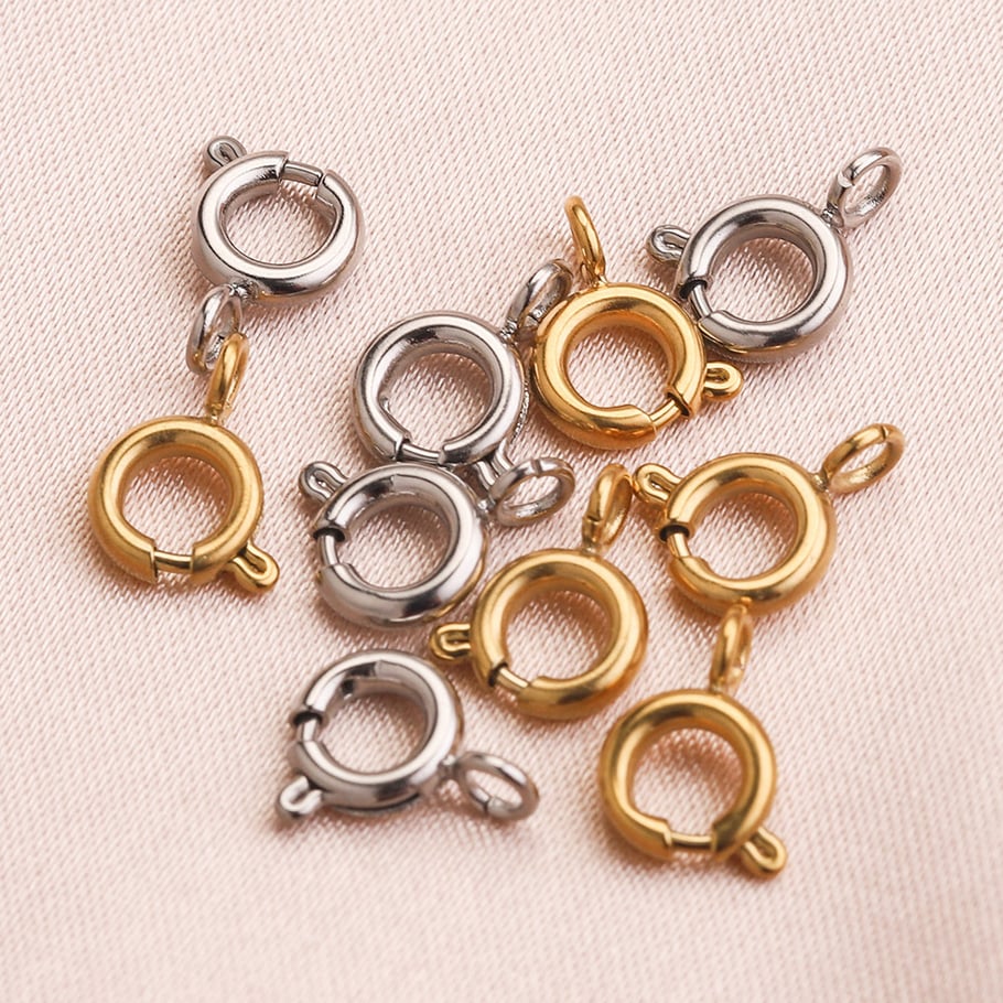1 Piece DIY Spring Annular Clasp Stainless Steel Gold Color Women's Pendants Picture3