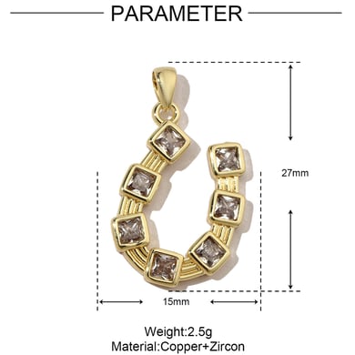 1 Piece Modern Series Daily Dice Shape Copper Gold Color Women's Pendants h5 Picture2