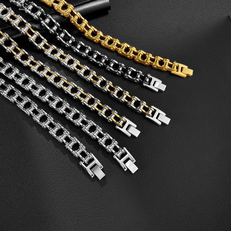 Classic Locomotive Chain Stainless Steel Men's Bracelets Picture7