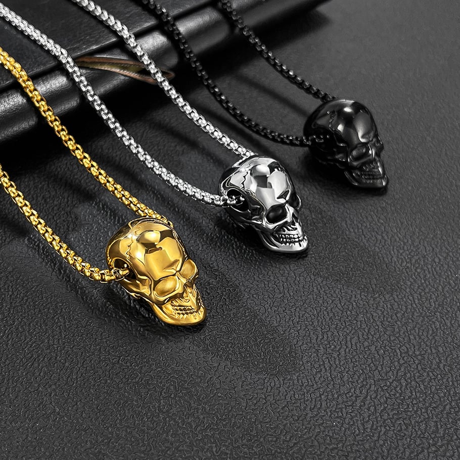 1 Piece Punk Skull Stainless Steel Men's Necklaces Picture7