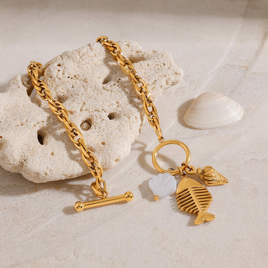 Oceanic Stainless Steel Gold Color Jewelry Picture7