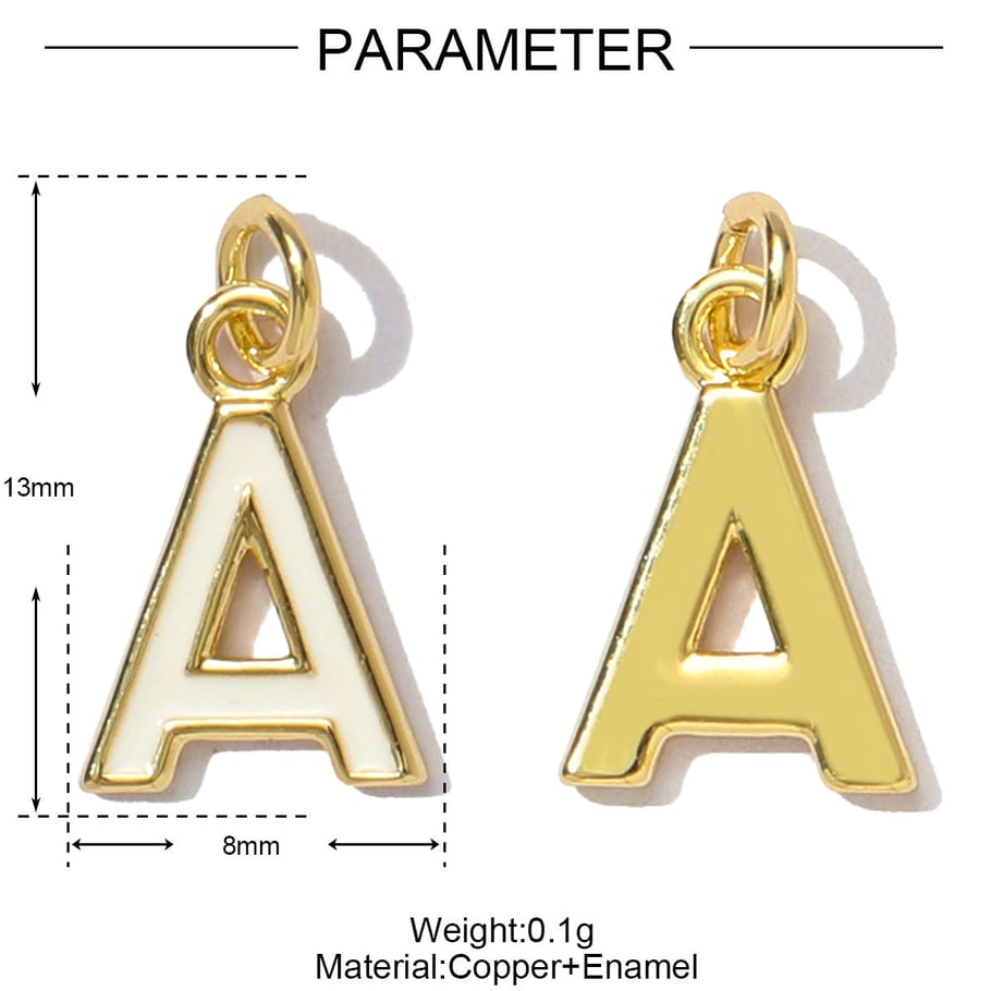 Bunte Buchstaben-Öltropfen-Anhänger aus Kupfer und Gold Bild6
