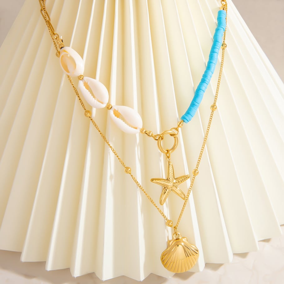 1 Piece Vacation Series Oceanic Stainless Steel Gold Color Women's Pendant Necklaces Picture5