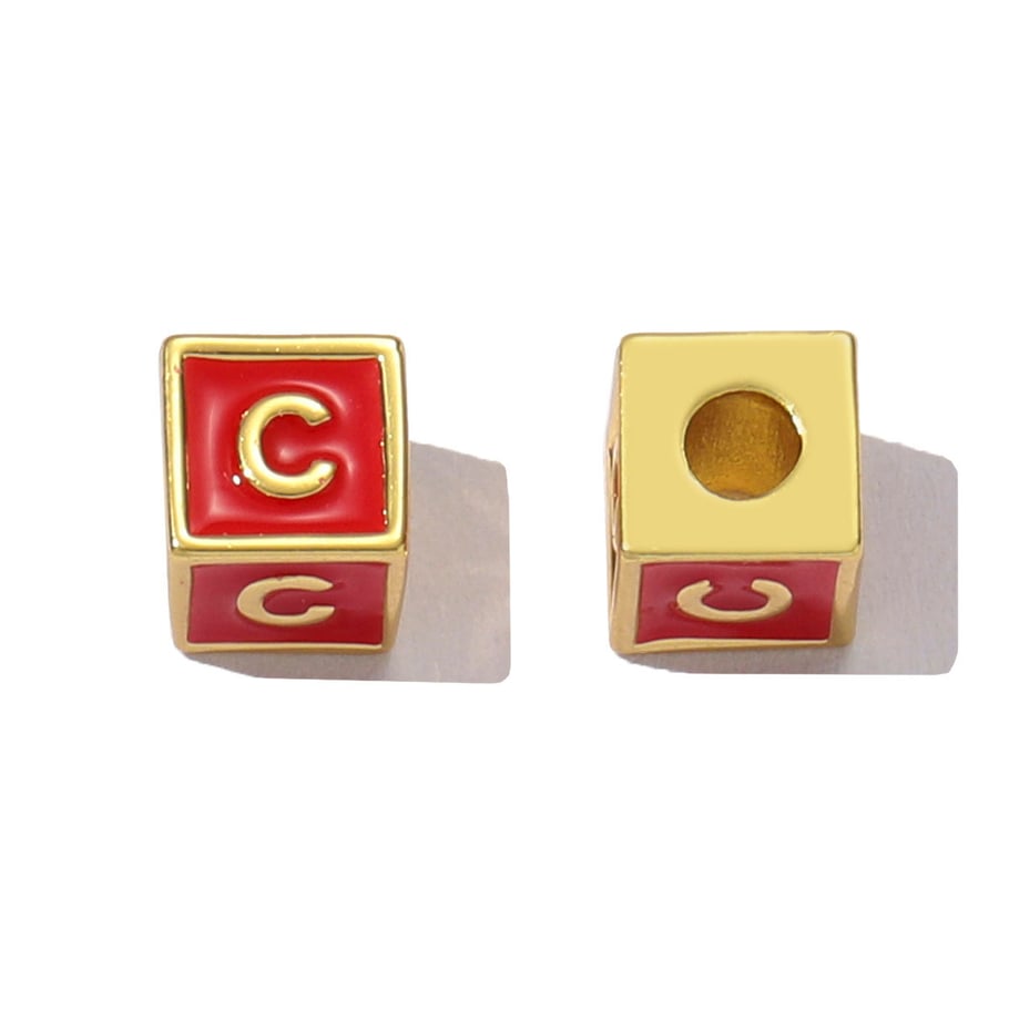 Anspruchsvolle bunte Buchstaben-Anhänger in Kupfer-Gold-Farbe Bild5