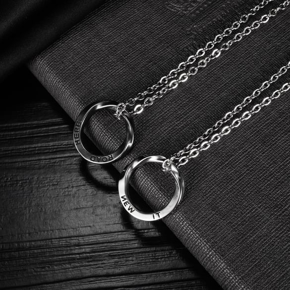 1 Piece Classic Mobius Strip Stainless Steel Men's Chain Necklaces