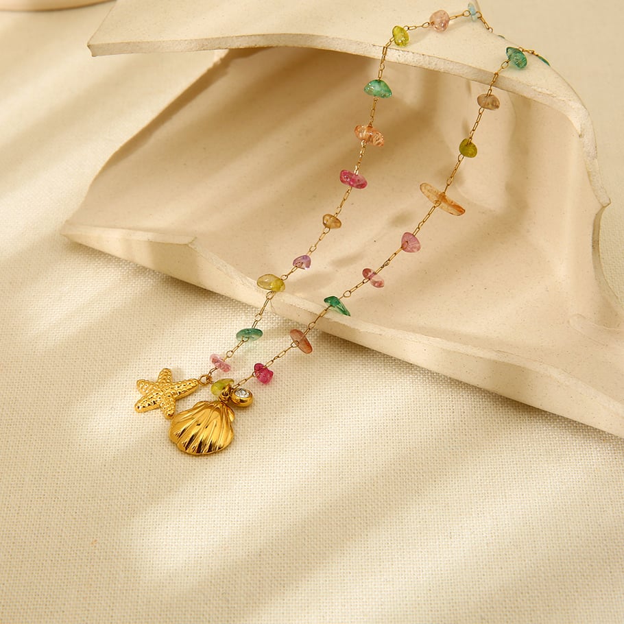 Ocean Series Starfish and Seashell Pendant Women's Necklaces Picture4