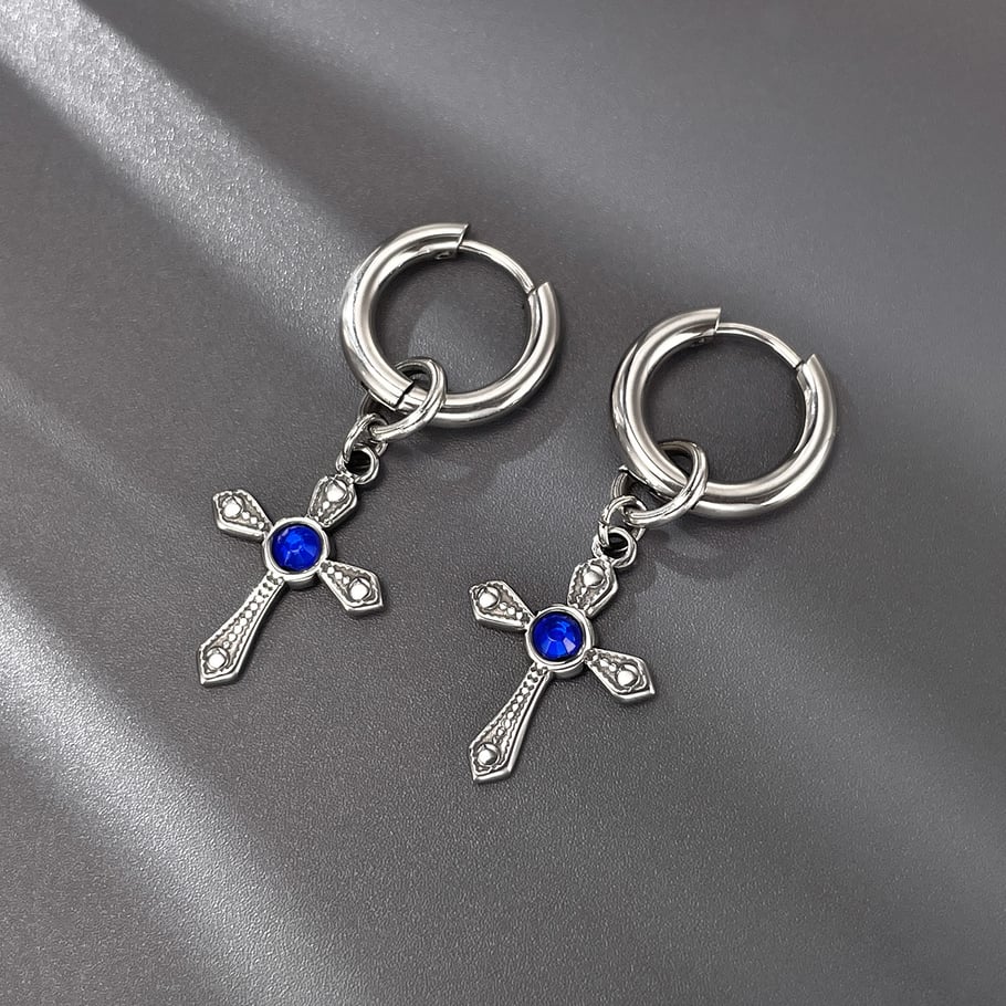 Radiant Cross Stainless Steel Men's Earrings Picture2