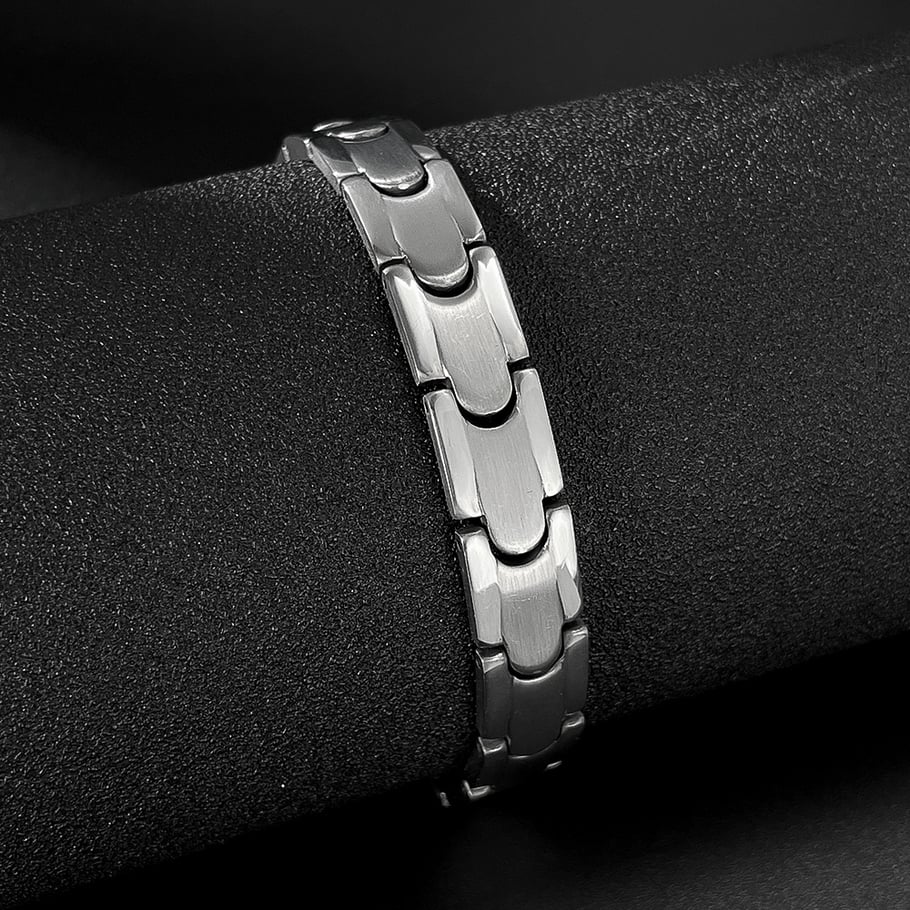 1 Piece Sleek Series Punk Geometric Patchwork Stainless Steel Men's Bracelets Picture7