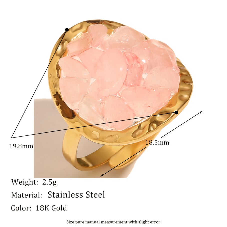 1 Piece Premium Feeling Golden Stainless Steel Women's Ring h5Picture5