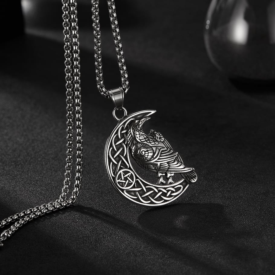 Vintage Crow Stainless Steel Men's Necklaces Picture3
