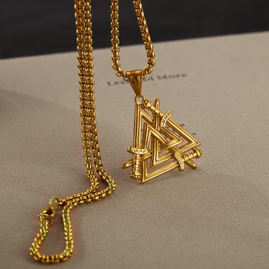 1 Piece Designable Triangle Stainless Steel Men's Pendant Necklaces h5 Picture11