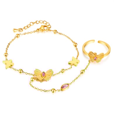 1 Stück Simple Series Daily Animal Edelstahl Goldfarben Damen Kettenarmbänder h5 Bild6