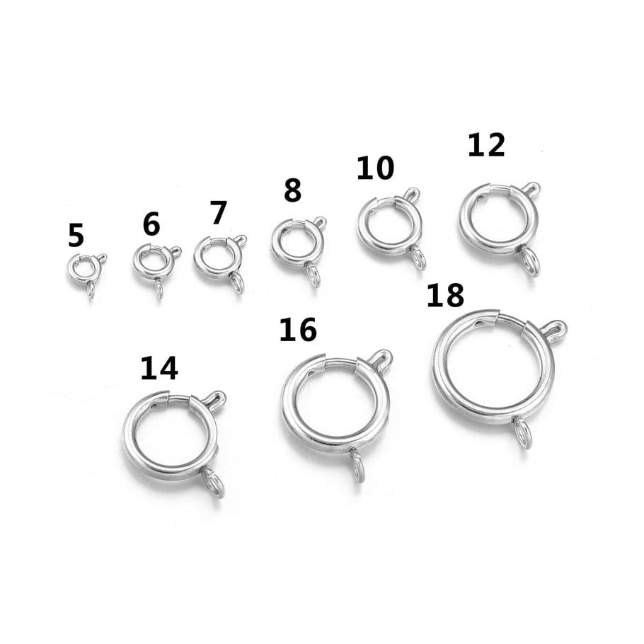 1 Piece DIY Spring Annular Clasp Stainless Steel Gold Color Women's Pendants Picture5