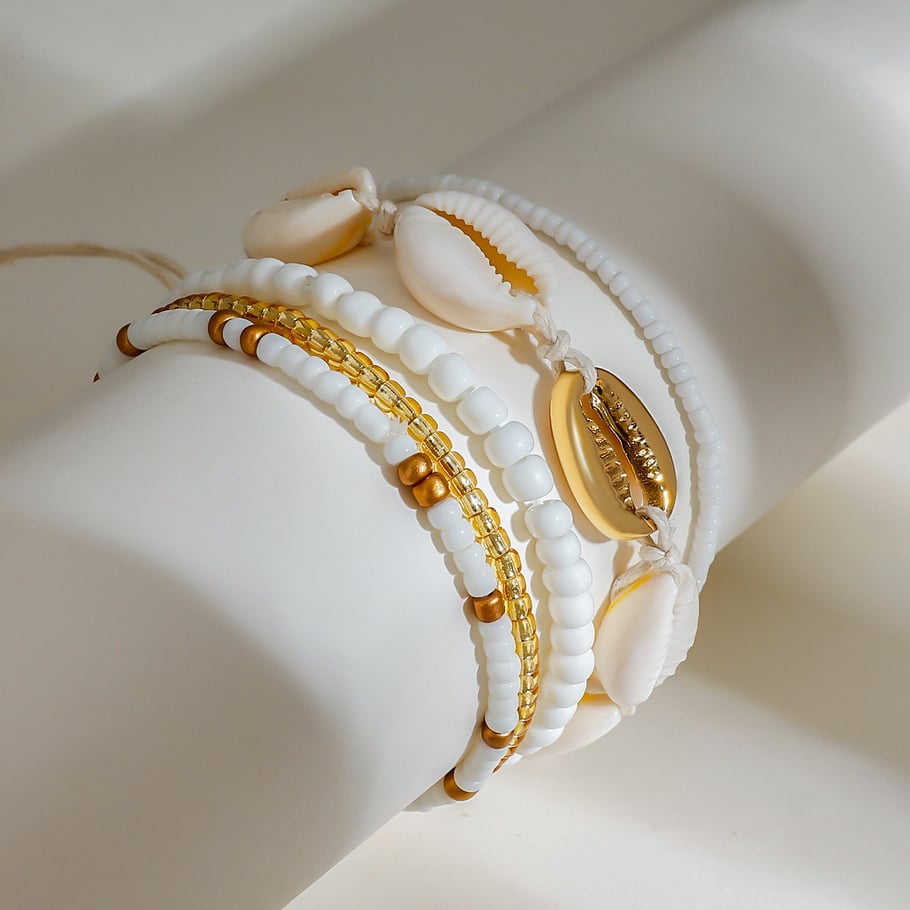 Oceanic Shell Stainless Steel Gold Color Anklet Picture5