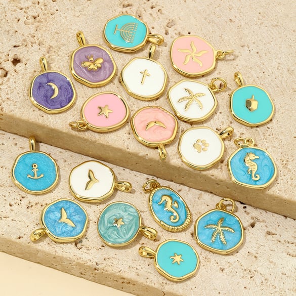 Chic Marine Organism Copper Gold Color Pendants 2