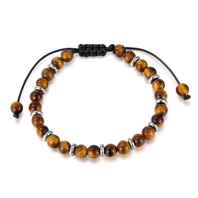 1 Piece Subtle Natural Tiger-eye Stones Men's Beaded Bracelets h5 Picture7