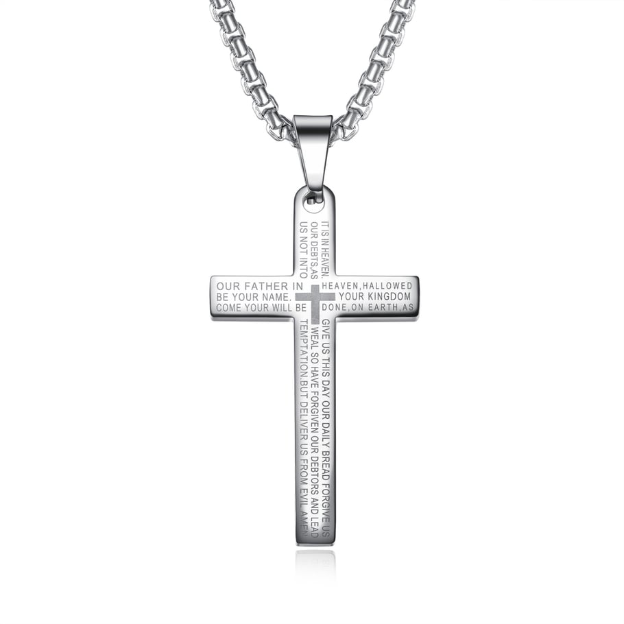 1 Piece Retro Cross Stainless Steel Men's Necklaces 
