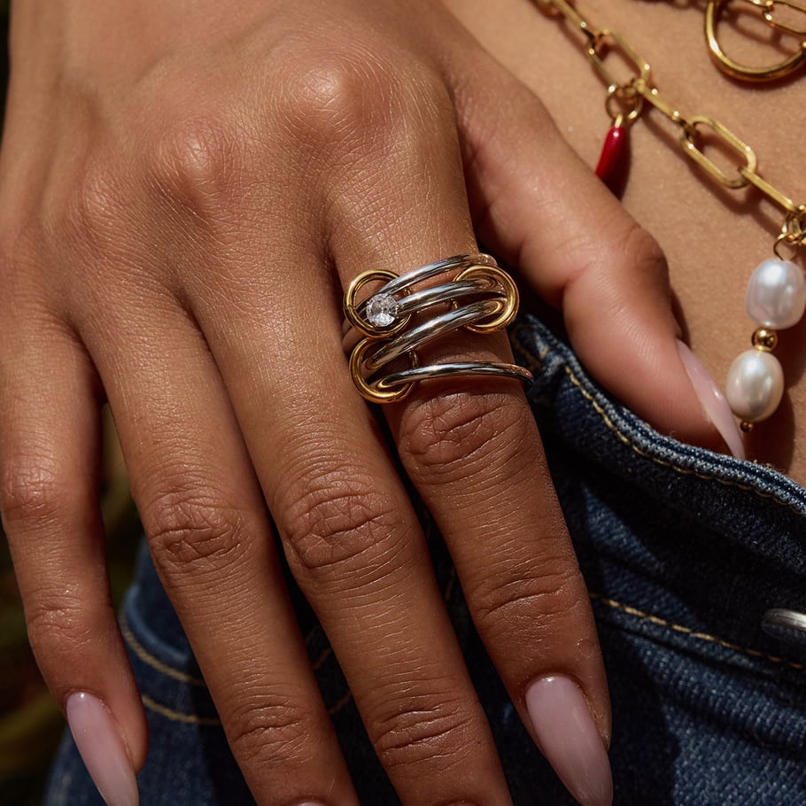 Simple Annular Stainless Steel Gold Color  Minimalist Rings 
