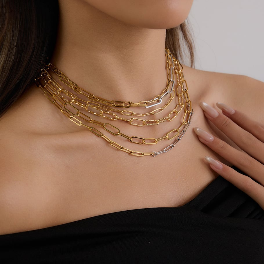 1 Piece Chain Stainless Steel Gold Color  Women's DIY Chain Necklaces Picture4