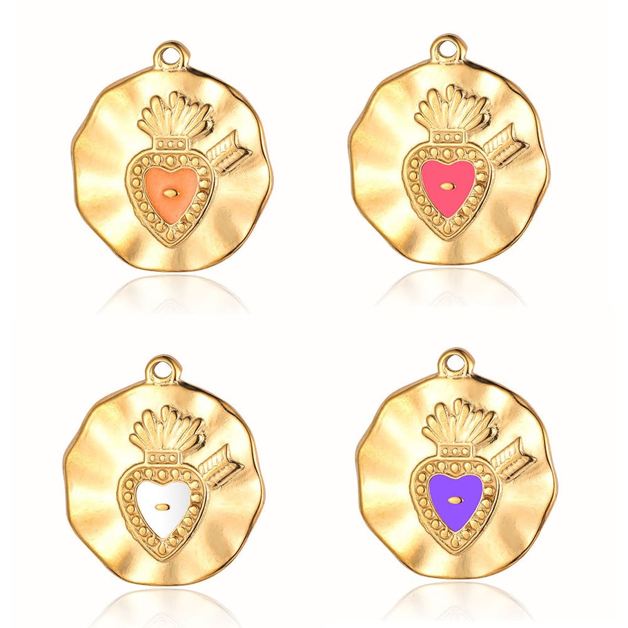 Gorgeous Heart Stainless Steel Gold Color Pendants Picture5