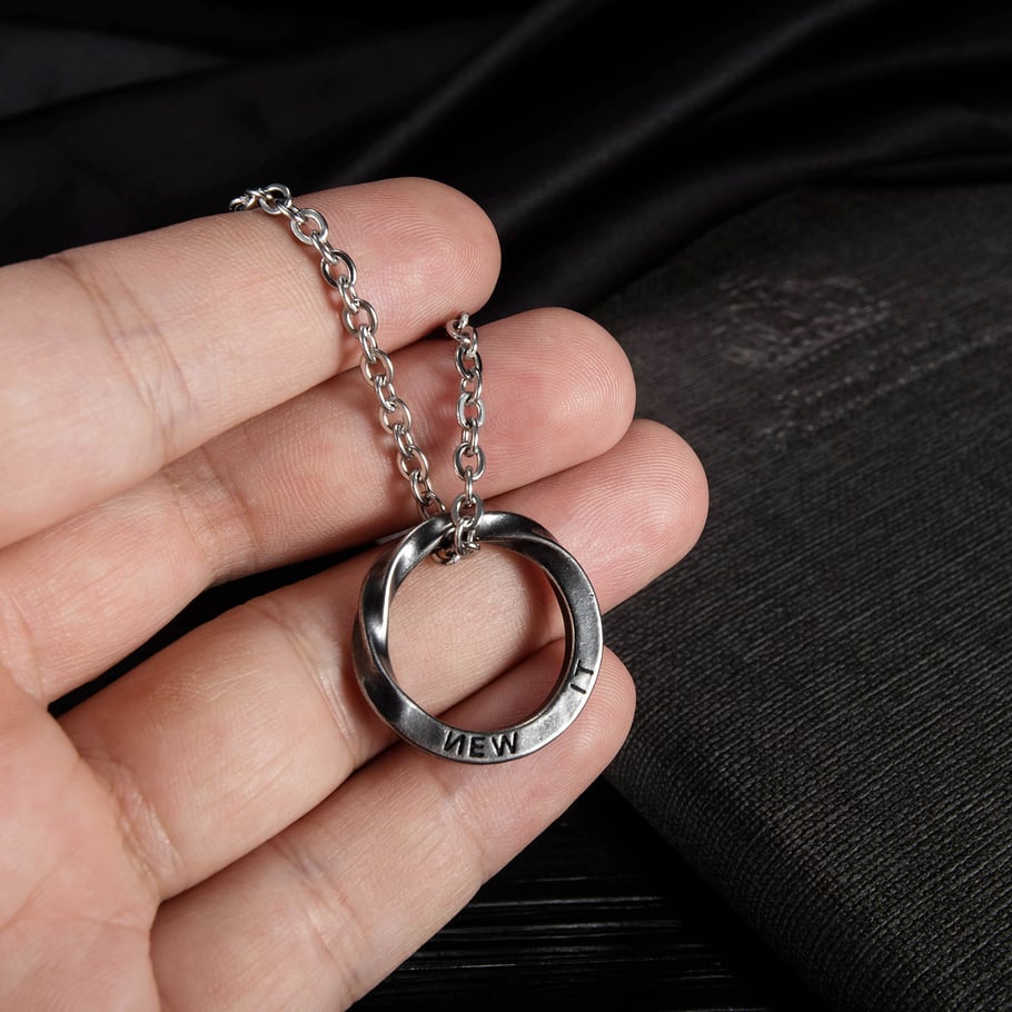 1 Piece Classic Mobius Strip Stainless Steel Men's Chain Necklaces Picture4