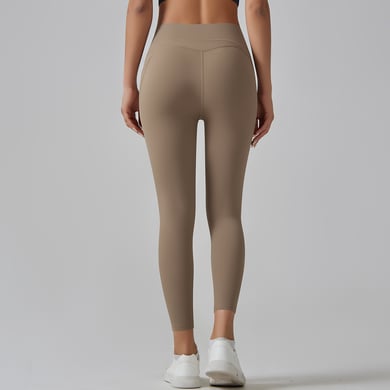 1 Piece High Waisted Nude Yoga Pants Seamless Women's Exercise Pants h5 Picture4