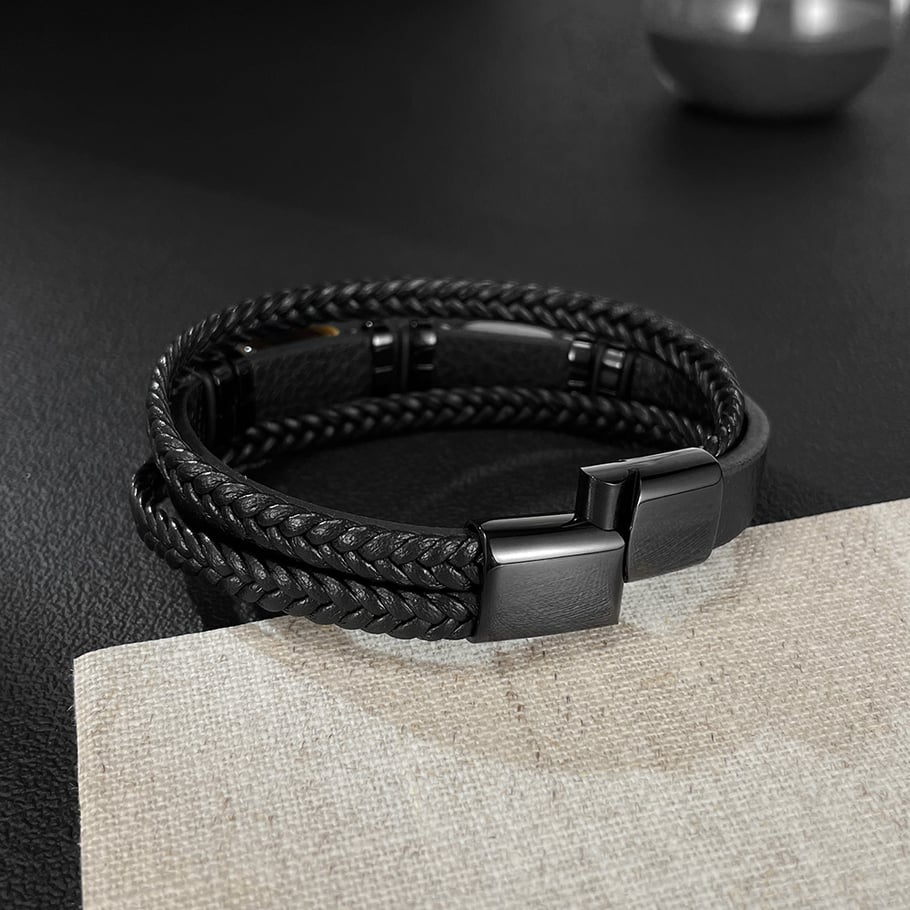 1 Piece Rugged Leather Men's Bracelets Picture4