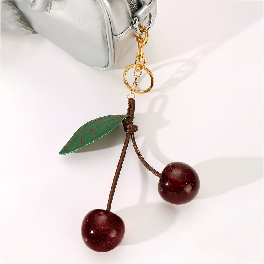 Leather Cherry Bag Charms Picture7
