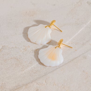 Shell Shape Stainless Steel Drop Earrings h5 Picture2