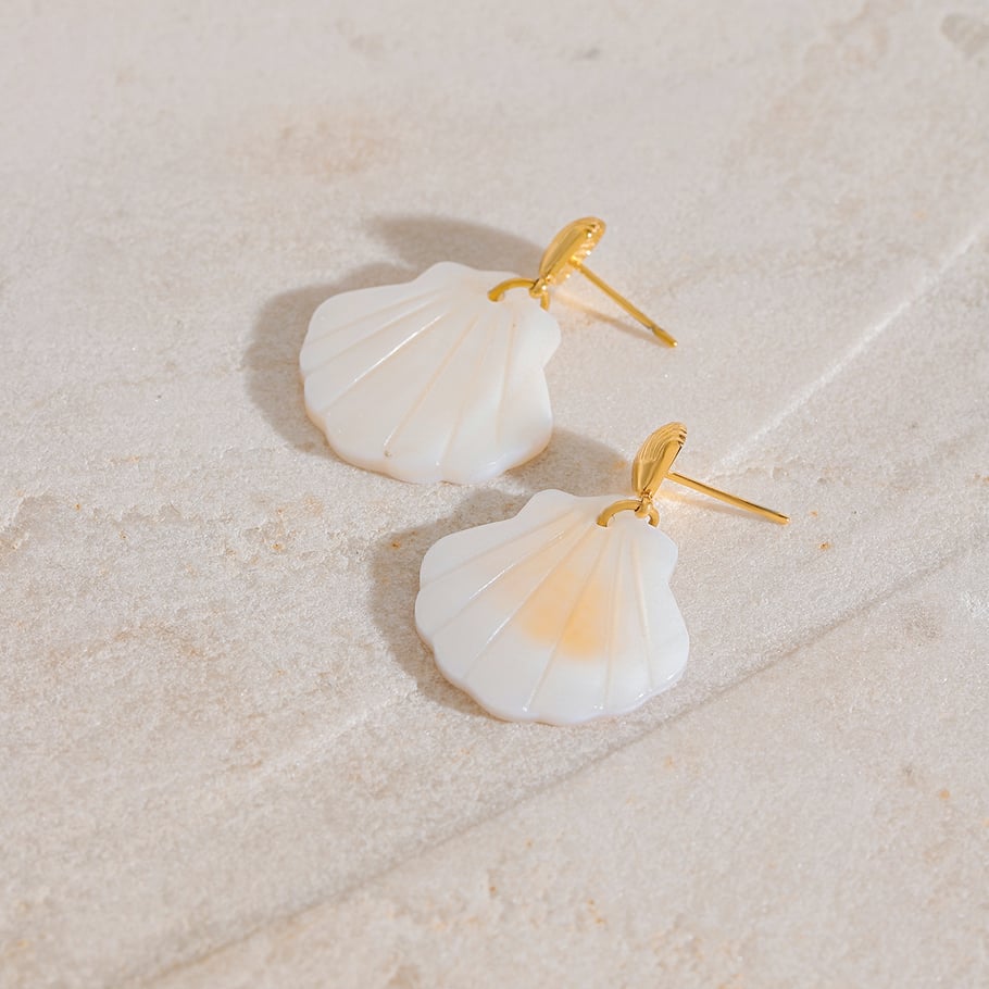 Shell Shape Stainless Steel Drop Earrings Picture2