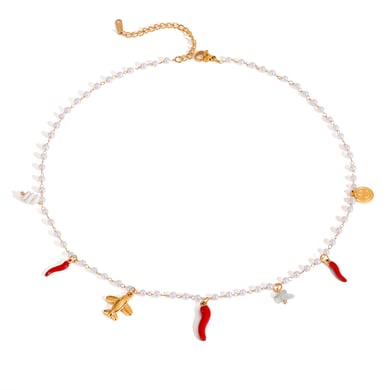 1 Piece Simple Series Original Design Pearl Stainless Steel   Gold Color  Pearl Women's Pendant Necklaces h5 Picture5