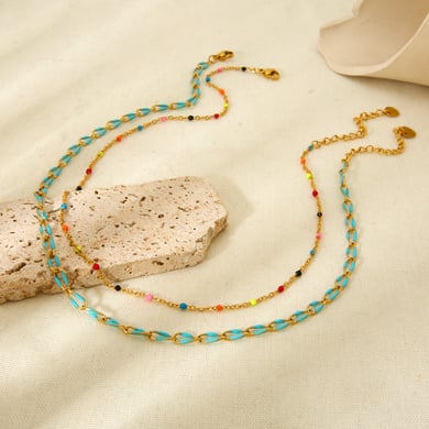Light Luxury and Sweet Multi - colored DIY Stainless Steel Bead Chains h5 Picture3