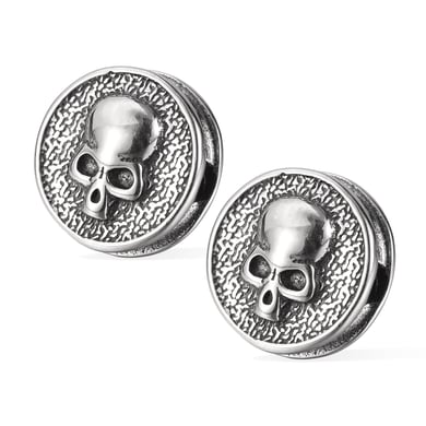 1 Pair Vintage Skull Stainless Steel Men's Earrings h5 