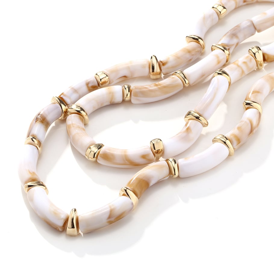 1 Piece Exaggerated Textured Beaded Stacking Layered Necklace Picture4