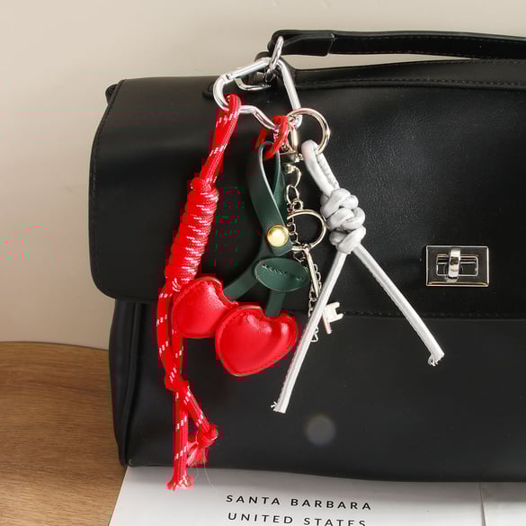1 Piece Affordable Luxury Series Sweet Cherry PU Women's Bag Charms